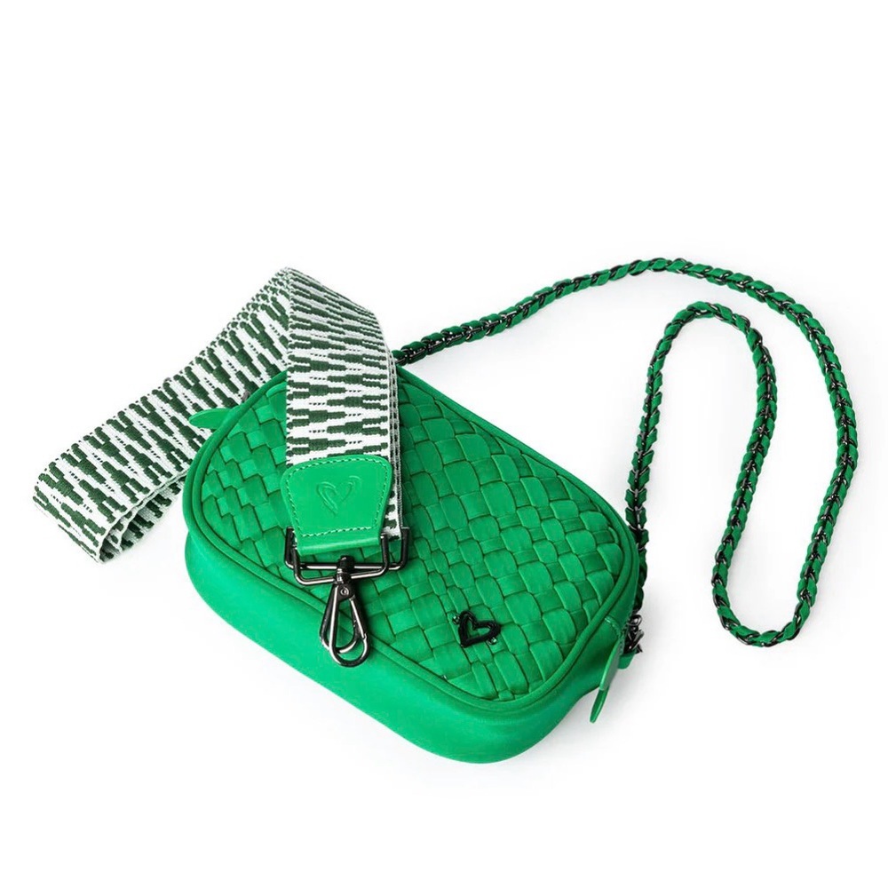 CALEDON WOVEN CROSSBODY Kelly Green